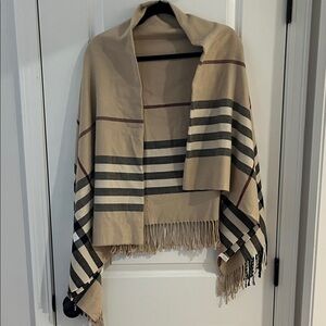 Striped Fringe Shawl